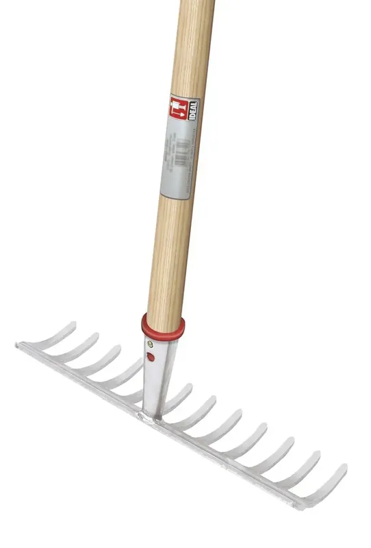 Gartenrechen, 14 Stahlzinken, Dülle, Breite 372 mm, pulverbeschichtet, Langstiel 160 cm Wochenendangebot